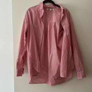 Uniqlo red stripe button down - medium